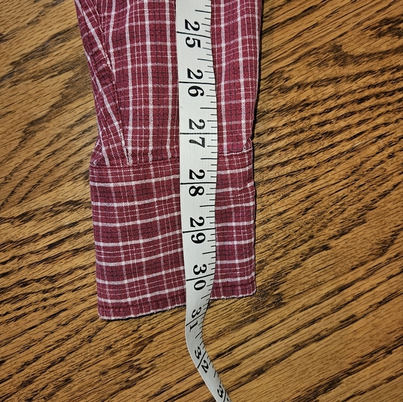 Ely Cattleman large button down long sleeve shirt with pearl snaps. Red & white - Picture 7 of 9